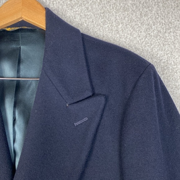 Vintage Michael Richards pure wool full length coat made in USA deep navy blue - Picture 2 of 13